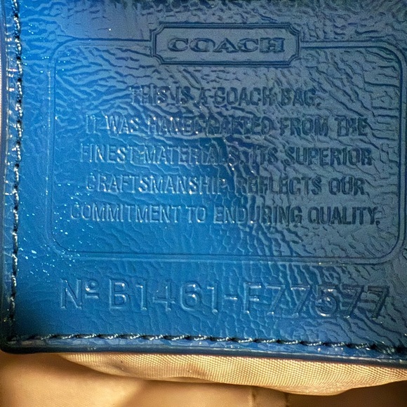 Coach Signature Nylon Teal Tote Carry On Multi Purpose Diaper/Travel Bag F77577 - Picture 8 of 16